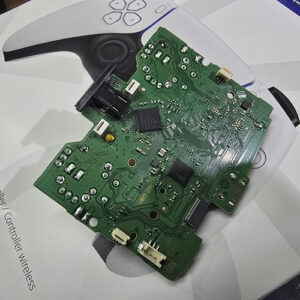 PS5 controller board back side with Hall Effect Joysticks installed by consolletronics.com